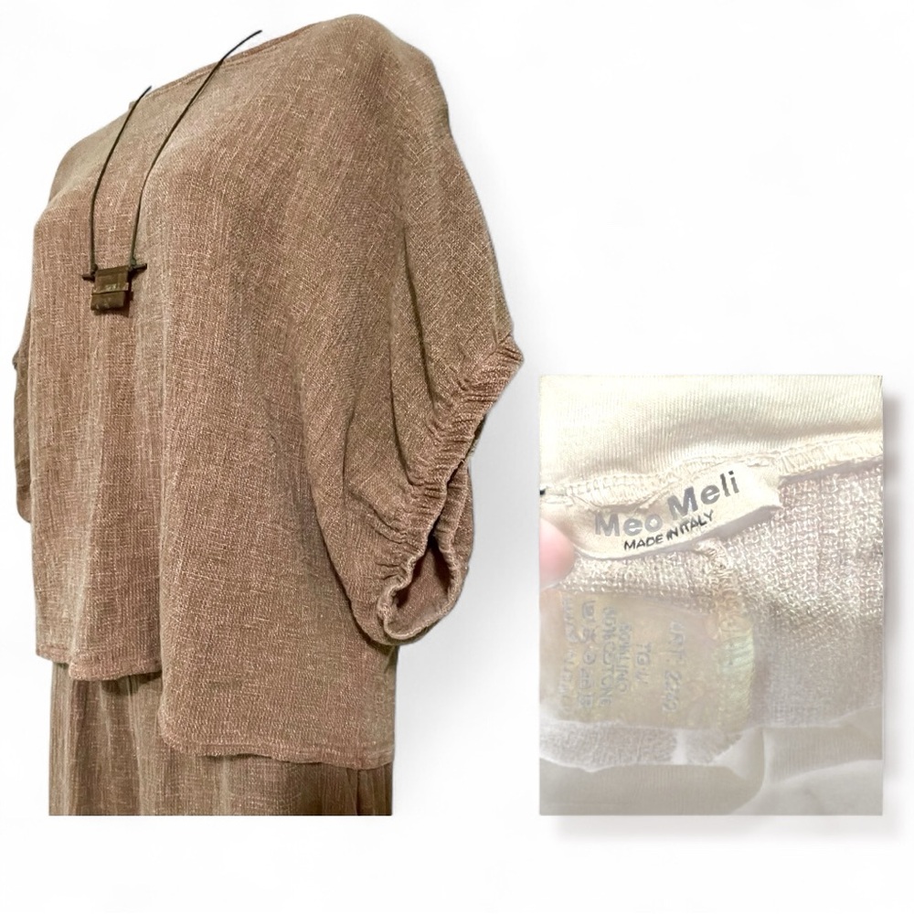 Meo Meli Relaxed Wide Leg Jumpsuit Set in light Brown - Picture 3 of 3